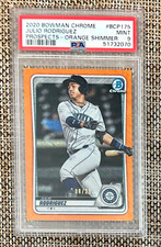 2020 Bowman Chrome Julio Rodriguez #08/25 Prospect Orange Refractor SSP PSA 9