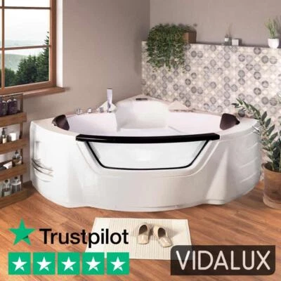 VIIDALUX 1350 Corner Whirlpool with Airspa Bath Vidalux WB13 1350 x 1350 Inc Taps