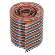 1 Pcs 50 Pin Flat Rainbow Ribbon Cable 6.6 Ft 1.27mm Pitch Breadboard Jumper ...