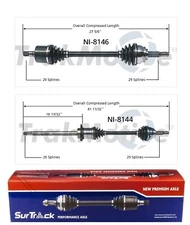 2 Front CV Axle Shafts SurTrack Set for Nissan Quest FWD 2004-2009