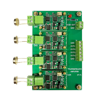 IV Conversion Amplifier Module 4-CH Photodiode Detector Transimpedance ...