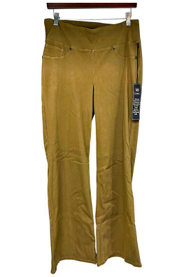 DG2 by Diane Gilman Stretch Knit Denim Wide-Leg Jean Olive
