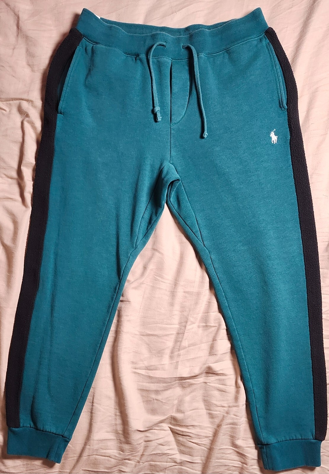 Felpa Polo Ralph Lauren verde nera a righe taglia grande pony