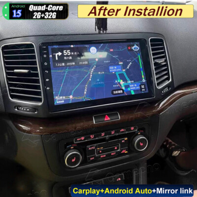 Android 15 Autoradio Apple Carplay GPS Navi Für VW Sharan 7N Seat Alhambra II
