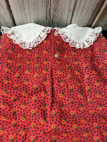 Vintage Sears Dress Girls 6 Floral Long Prairie Lace Bib Collar - Picture 8 of 17