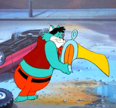 1969 CHATANOOGA CATS drummer HANNA-BARBERA ORIGINAL ANIMATION PRODUCTION CEL car