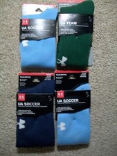 NWT BOYS GIRLS UNDER ARMOUR SOCCER TEAM SPORT OVER THE CALF YLG SOCKS 222