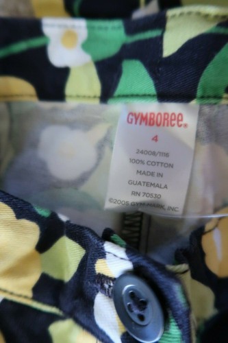 ๐ NEW Gymboree Prep Club Line yellow flower navy adj waist Pants girls size 4 - Picture 8 of 10