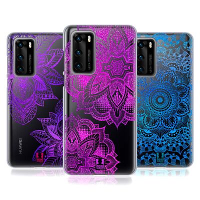 HEAD CASE DESIGNS GLITTER MANDALA PRINTS SOFT GEL CASE FOR HUAWEI PHONES 4