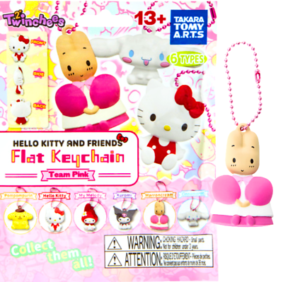 Sanrio Hello Kitty Flat Keychain Team Pink Marroncream Twinchees