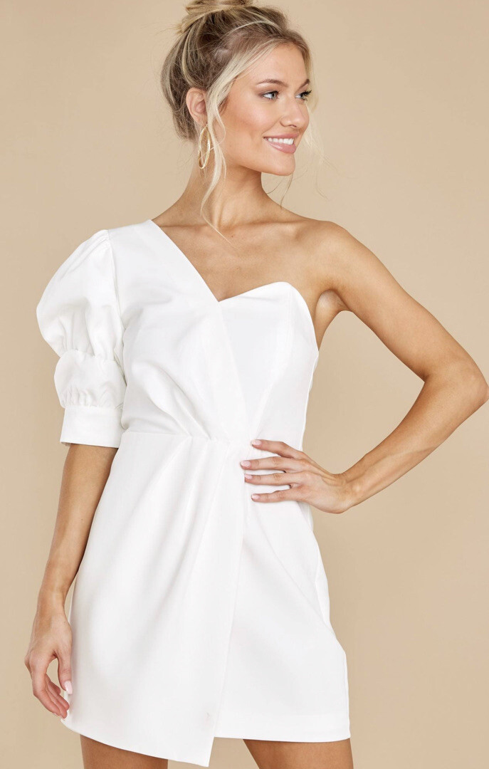 one shoulder engagement dress Do + Be White Bridal Ruffle NWT Size Large L Steel-Grey and comfortable Size:38HH Home | High Cotton Shoulder maxi