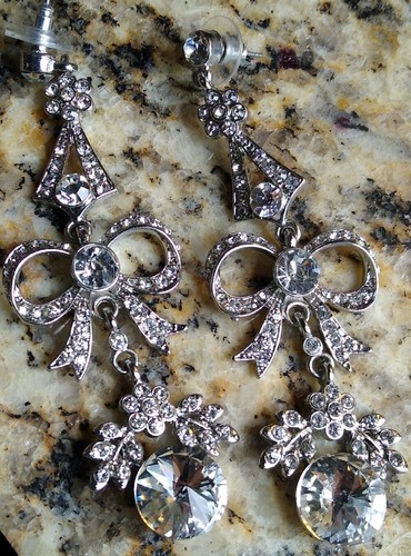 Jaw Dropping JIM BALL 3" Dangle Drop Silver Tone Rhinestone Pageant Earrings! - Picture 11 of 11