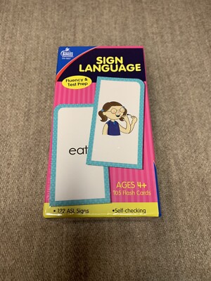 Carson Dellosa American Sign Language Flash Cards, 122 ASL Signs 105 ...