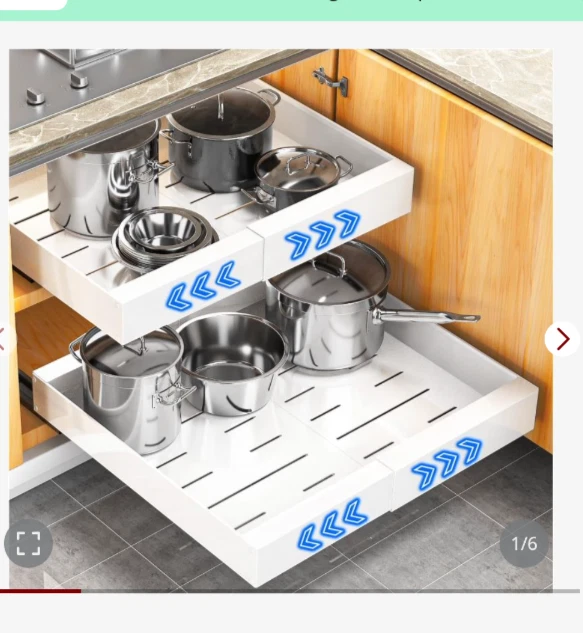 Pull Out Cabinet Organizer, Expandable (11.8"-18"), Slide Out Kitchen Drawers, P