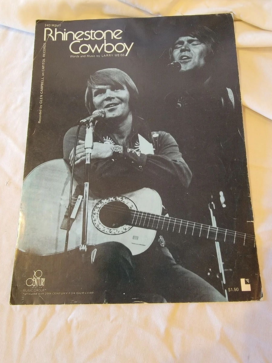 RHINESTONE COWBOY Sheet Music Vintage 1974 Glen Campbell Country Song Pop