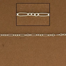 Sterling Silver Chain. Long and Short Cable Chain. Jewelry by foot. 925.  #143