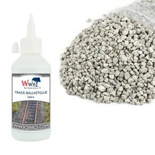WWS 500g Ballast & 250ml Glue Kit for Model Tracks – Medium Grade Light Grey