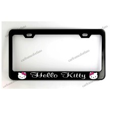 Hello Kitty Bow License Plate Frame - Black Powder Coated Metal