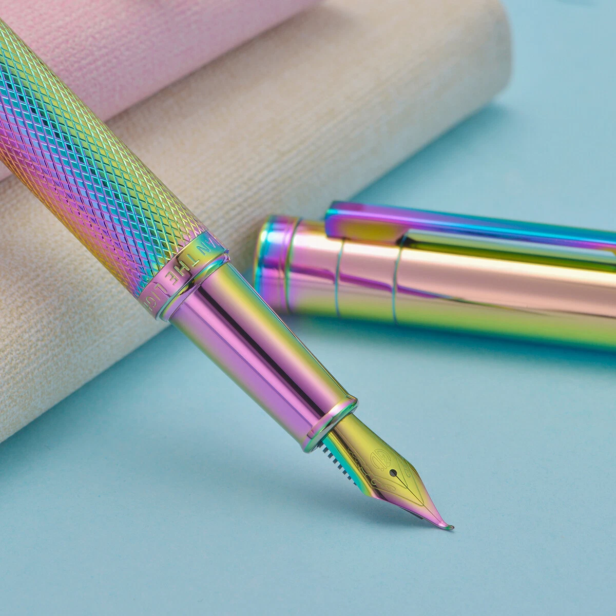 HongDian Rainbow Forest Metal Fountain Pen Colored EF/F/M/Bent Gift Office Pen - product detail image 8