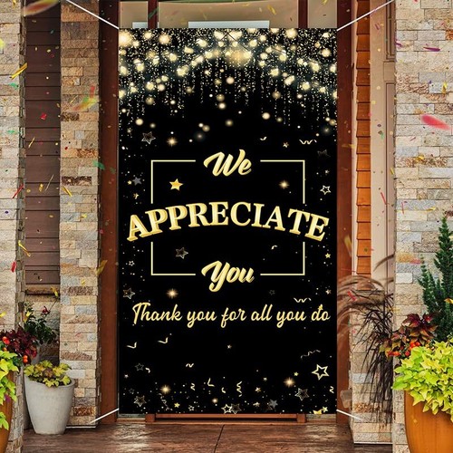 Wir schätzen Sie Danke für alles, was Sie tun Hintergrund 70,8" x 35,4" Glückwunsch Grad Ba...