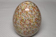 CERAMIC EASTER EGG DECOR - NEW - ORANGE/BLUE/YELLOW