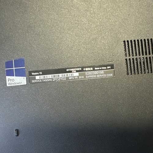 PC Dell Vostro 15 - Core i3-7100U - Pour Pièces - HS , Il S’allume . - Photo 6/7