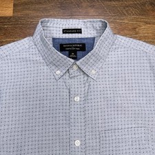 Banana Republic Standard Fit Shirt Mens Medium Green Button Up Stretch Soft Wash