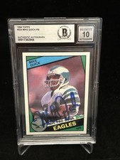 1984 EAGLES Mike Quick signed ROOKIE card Topps #333 Beckett 10 Auto RC BAS. rookie card picture