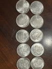 LOT OF (10) US MORGAN 1878-1892CC’s SILVER DOLLARS AU