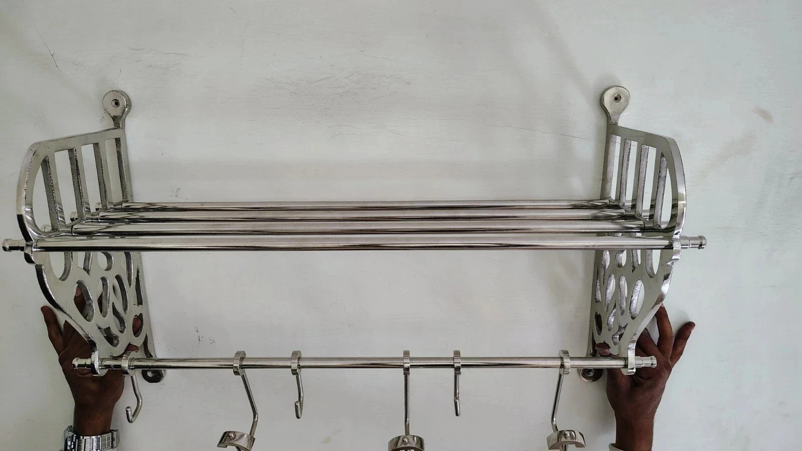 24'' French Rack Luggage Train - Wall Mounted - Steel Rack vintage luxury