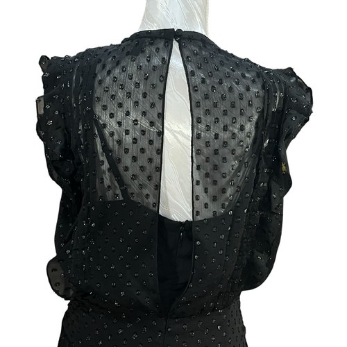 Express Gr. M Clip Dot Rüschen Minikleid transparent Unterlage Glitzer Glam Bling - Bild 6 von 20