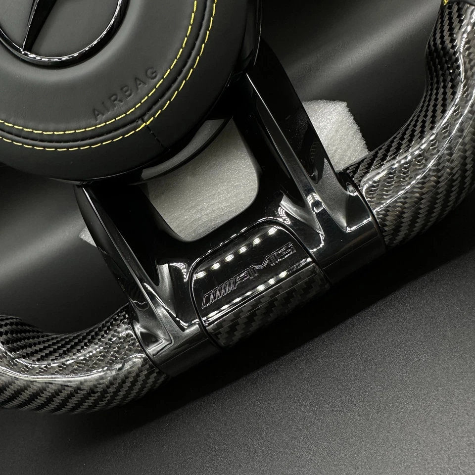 Mercedes AMG Carbon Lenkrad NEU - gelbe Akzente - ohne Codieren - Bild 3 von 4