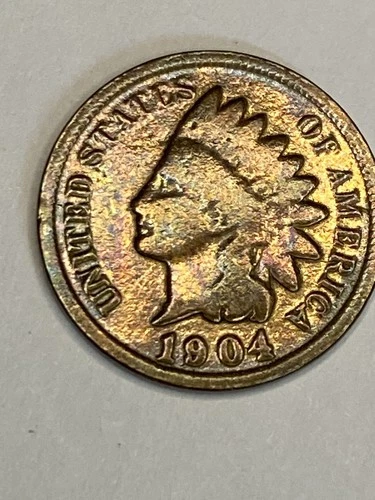 1904 US Indian Head Cent! AU! Mint Luster! Old US Coin!