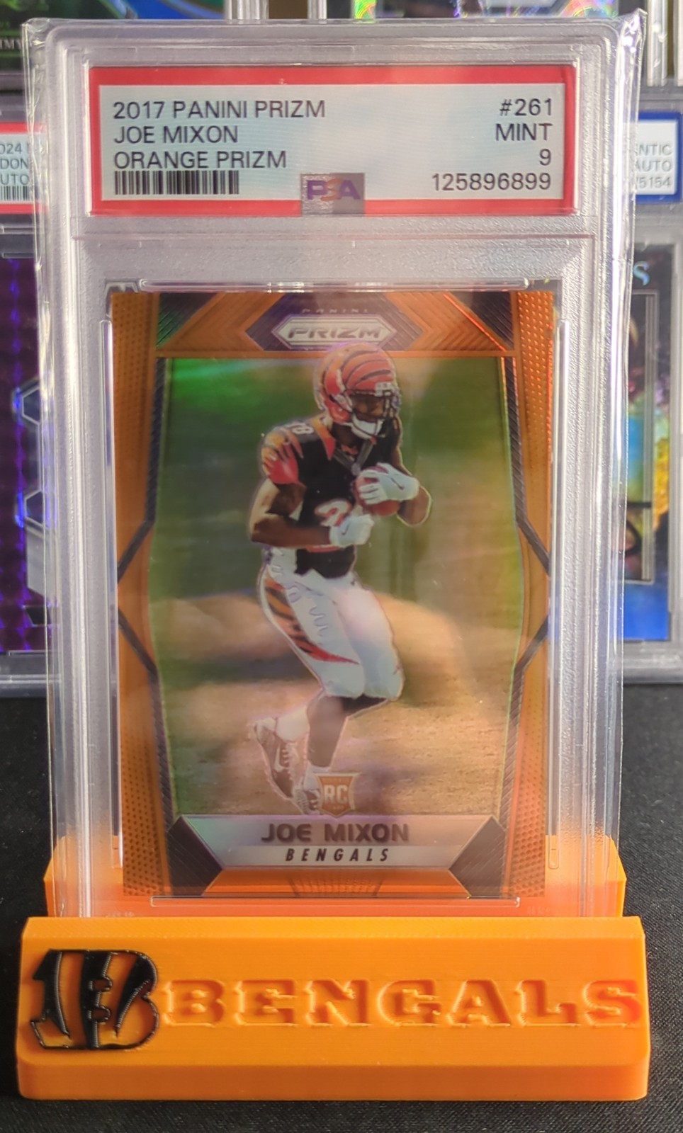 2017 Panini Prizm - Rookies Joe Mixon #261 Orange Prizm /275 (RC) PSA 9
