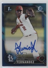2016 Bowman Chrome Prospects Blue Refractor 67/150 Junior Fernandez Auto 4n0