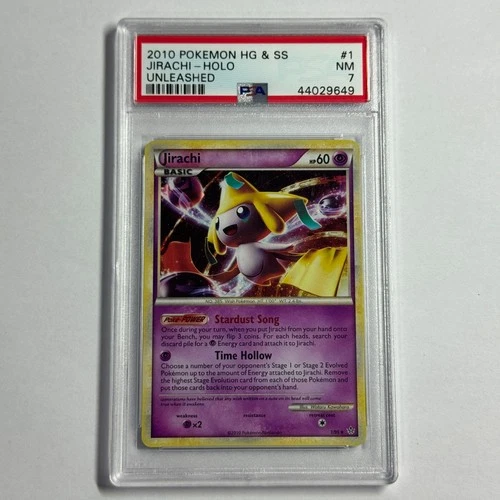 PSA 7 - Jirachi - 1/95 - Pokemon HGSS Unleashed - Rare Holo English