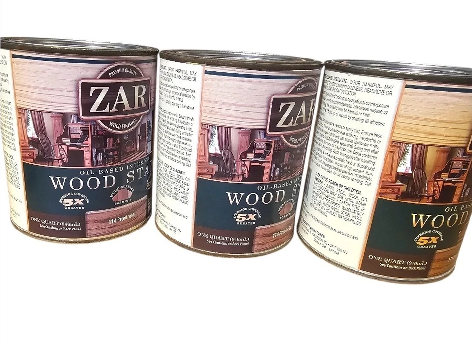 Lote de 3 ZAR mancha de madera a base de aceite 114 provincial 1 cuarto cada acabado interior Foto 4 de 4