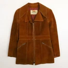 Vintage Western Leather Suede Jacket Womens Size Small Brown