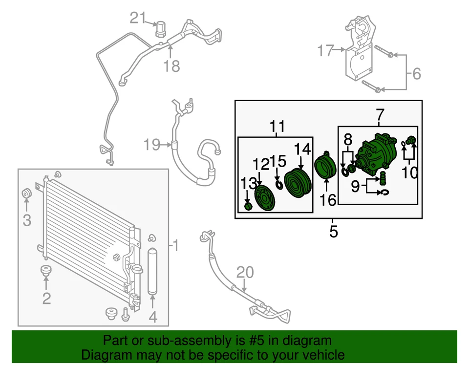 Conjunto de compresor GM 95234615 genuino Foto 2 de 4