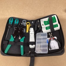 SGILE Network Tool Kit -Cat5/Cat5e 9-in-1 Portable Crimping Tool Kit New w/Case
