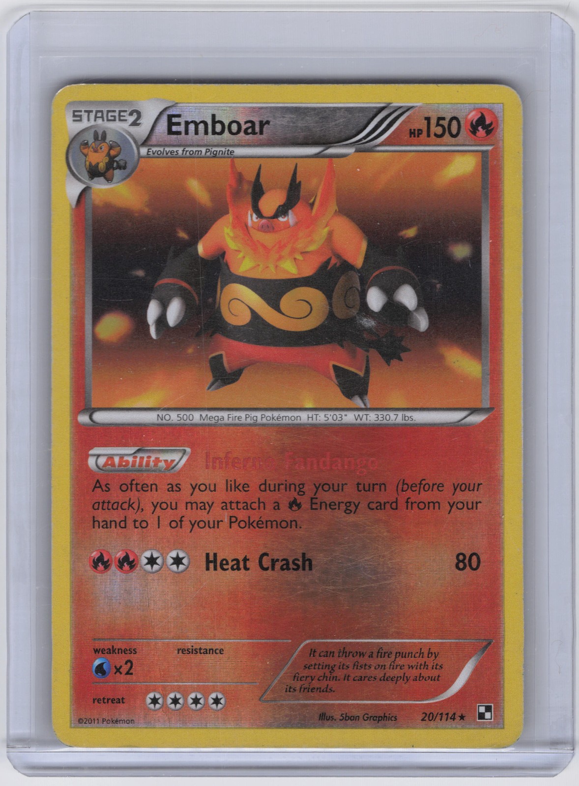 Emboar (20) Holo Rare Black and White 20/114 NM