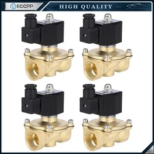 12V Air Ride Suspension Valve Brass For 4PCS 1" NPT Air N/C Electric Solenoid