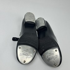 Capezio Tele Tone Tap Shoes Black Patent Leather Lace Up Women s Size 6M