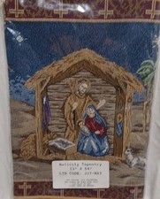 Nativity Tapestry Table Runner 13 X 54 Inches