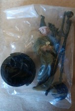 Vintage Halloween Grey Witch Wizard Plastic Cake Topper  Bat Cauldron 3"  1970s