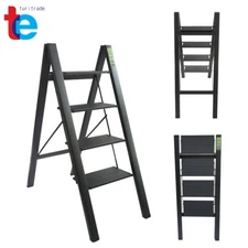 4 Step Ladder Folding Step Stool w/ Wide Anti-Slip Pedal Aluminum Lightweight