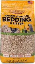 Sunseed Natural Corn Cob Bedding  Litter for Pet Birds and 350 cu in, Brown
