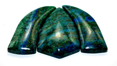 Chrysocolla Sea Sediment Turquoise CABOCHON 3 PCS Beads Set Imperial Jasper Cab - Picture 4 of 4