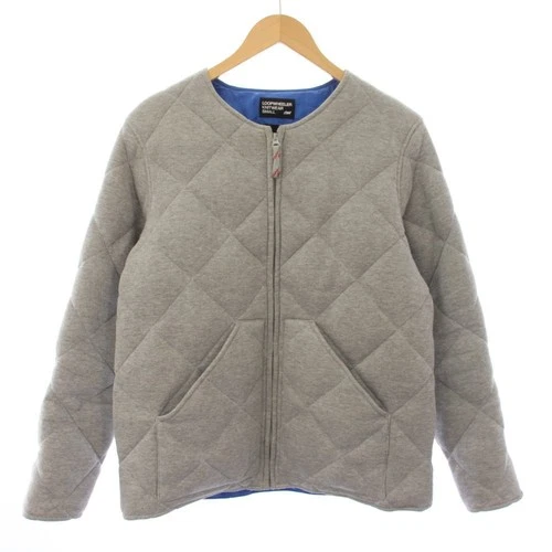 Fresh Service LOOPWHEELER ZANTER Quilted Down Jacket No Collar Zip Gray S LWFS1 - product listing photo
