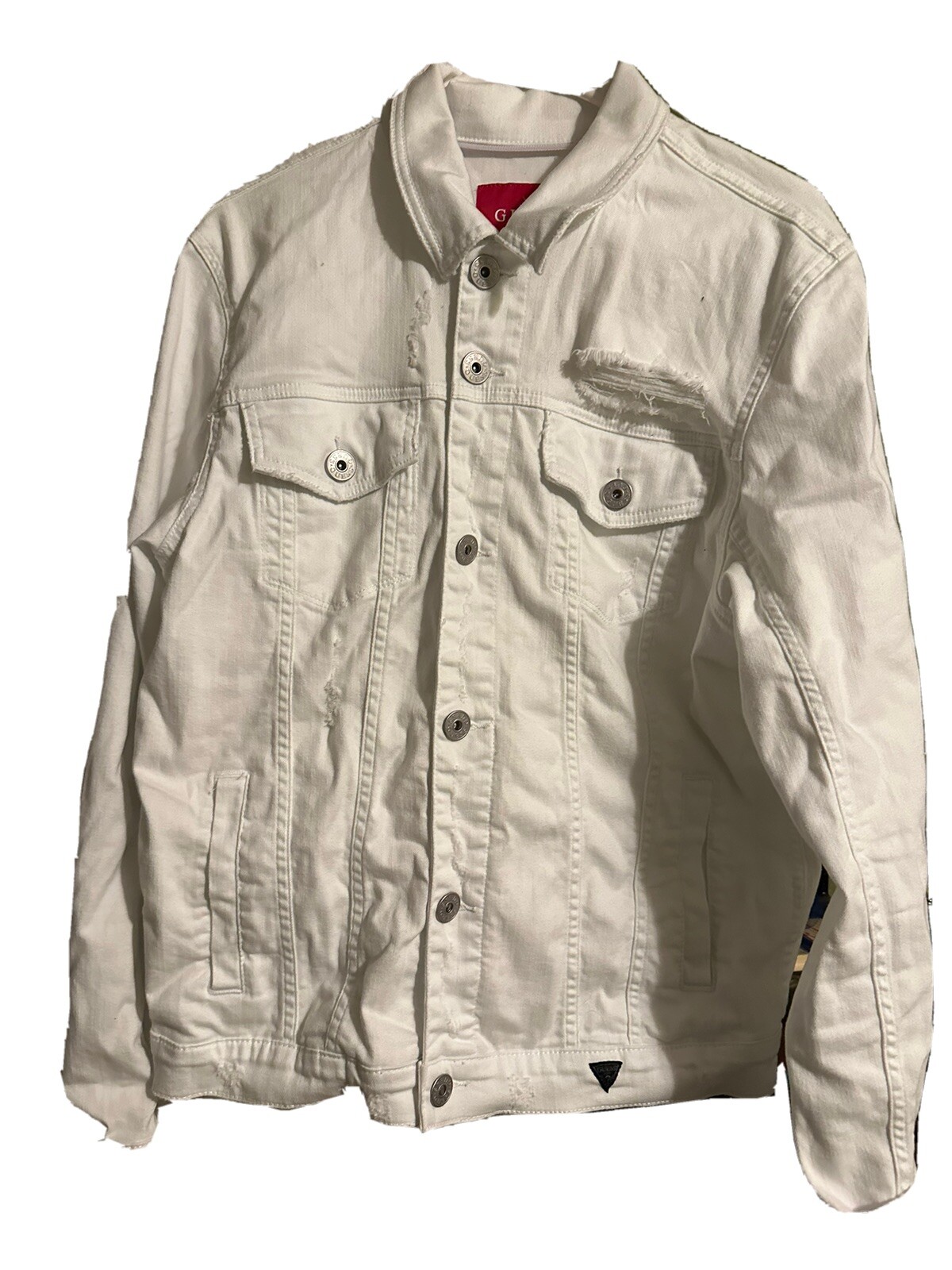 Goosudu Distressed Puff-Sleeve Denim Jacket main image 1